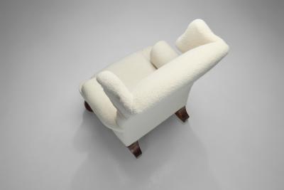 Extra Large Upholstered Wingback Armchair Europe 1940s