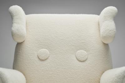 Extra Large Upholstered Wingback Armchair Europe 1940s