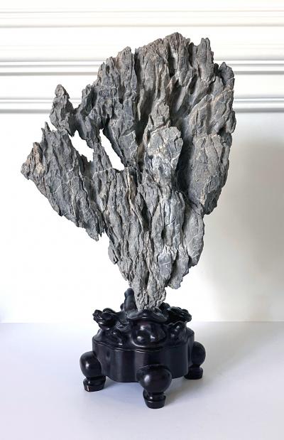 Extraordinary Chinese Scholar Ying Stone on Stand with Collector Seal