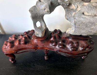 Extraordinary Chinese Taihu Scholar Stone Rare Form on Display Stand