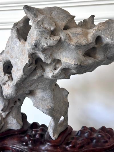 Extraordinary Chinese Taihu Scholar Stone Rare Form on Display Stand