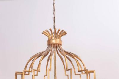 Extraordinary Huge Gilt Metal Chandelier from a Villa in France