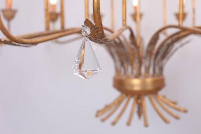 Extraordinary Huge Gilt Metal Chandelier from a Villa in France
