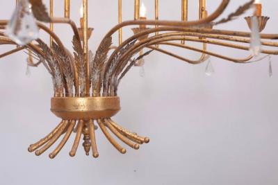 Extraordinary Huge Gilt Metal Chandelier from a Villa in France
