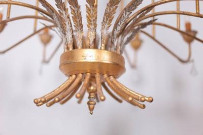 Extraordinary Huge Gilt Metal Chandelier from a Villa in France
