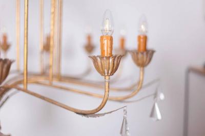 Extraordinary Huge Gilt Metal Chandelier from a Villa in France