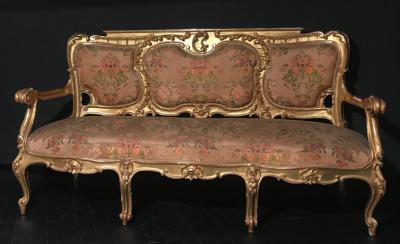 Extraordinary Italian Eleven Piece Gilt Salon Living Room Suite 19th Century