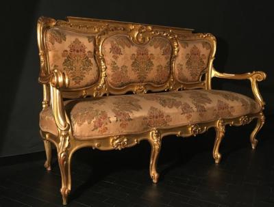 Extraordinary Italian Eleven Piece Gilt Salon Living Room Suite 19th Century