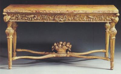 Extraordinary Pair of Italian 18th Century Carved Gilt Wood Console Tables
