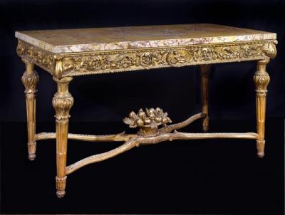 Extraordinary Pair of Italian 18th Century Carved Gilt Wood Console Tables