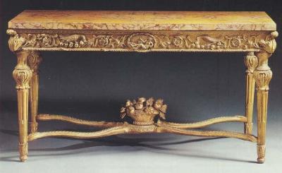 Extraordinary Pair of Italian 18th Century Carved Giltwood Console Tables