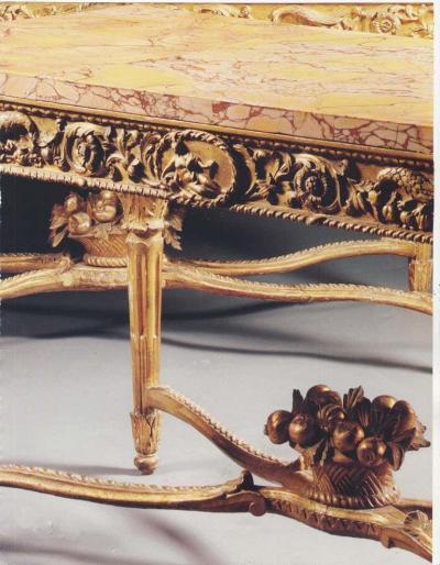 Extraordinary Pair of Italian 18th Century Carved Giltwood Console Tables