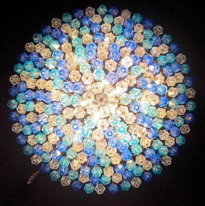 Extraordinary Sapphire Color Poliedri Murano Glass Ceiling Light or Chandelier