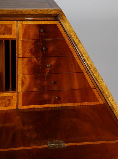 Extraordinary Swedish Grace slant front desk with elaborate inlays