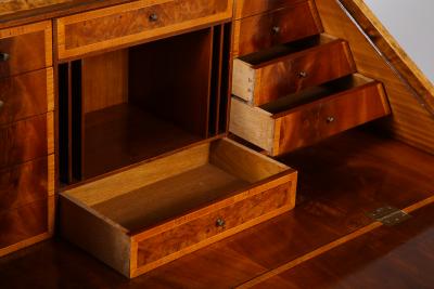 Extraordinary Swedish Grace slant front desk with elaborate inlays