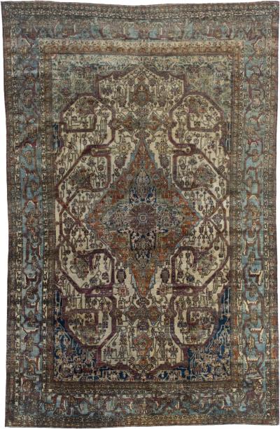 Extremely Fine Antique Persian Silk Mohtasham Kashan Rug 6 5 x 10 0 