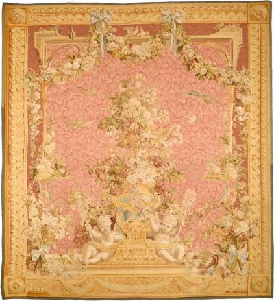 Extremely Fine and Rare Antique French Beauvais Aubusson Tapestry 9 1 x 9 10 