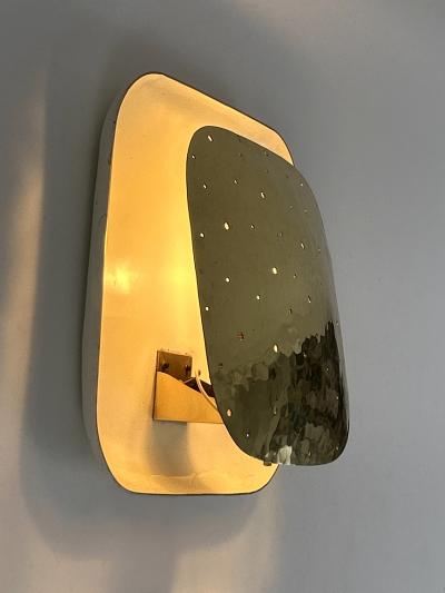 Extremely Rare Lovely Mid Century Modern Perforated Brass Sconce Germany 1960s