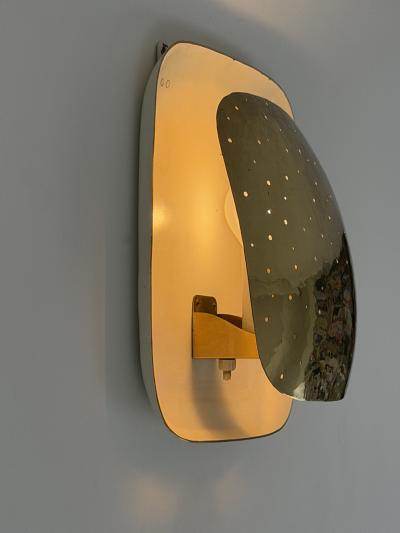 Extremely Rare Lovely Mid Century Modern Perforated Brass Sconce Germany 1960s