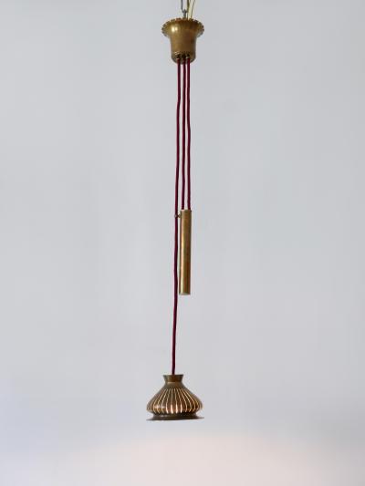 Extremely Rare Mid Century Modern Counterweight Brass Pendant Lamp Germany 1950s