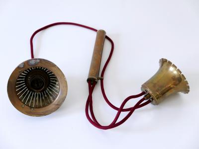 Extremely Rare Mid Century Modern Counterweight Brass Pendant Lamp Germany 1950s
