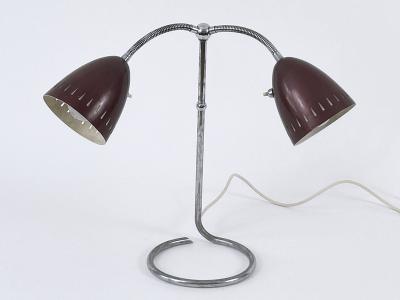 Extremely Rare Mid Century Two Armed Table Lamp or Desk Light Germany 1950s
