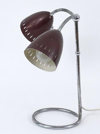 Extremely Rare Mid Century Two Armed Table Lamp or Desk Light Germany 1950s