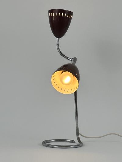 Extremely Rare Mid Century Two Armed Table Lamp or Desk Light Germany 1950s
