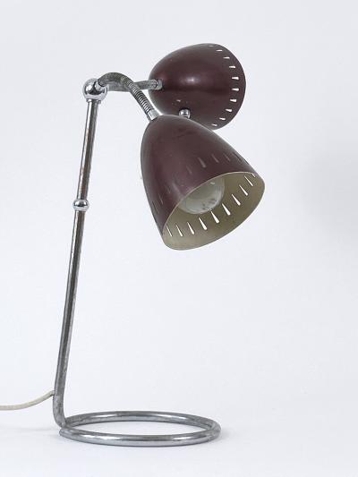 Extremely Rare Mid Century Two Armed Table Lamp or Desk Light Germany 1950s