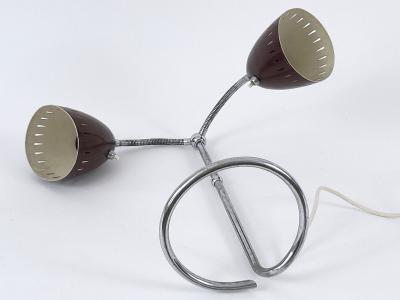 Extremely Rare Mid Century Two Armed Table Lamp or Desk Light Germany 1950s