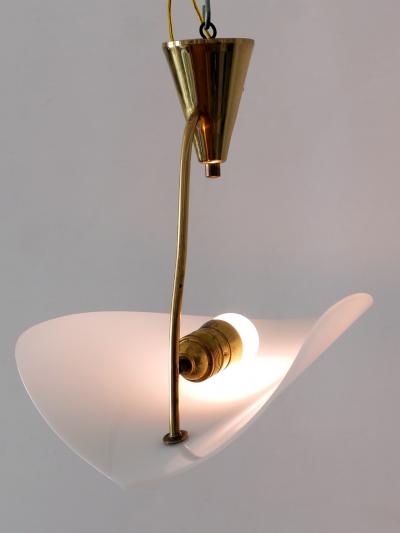 Extremely Rare and Elegant Lucite Brass Ceiling Lamp Germany 1960s