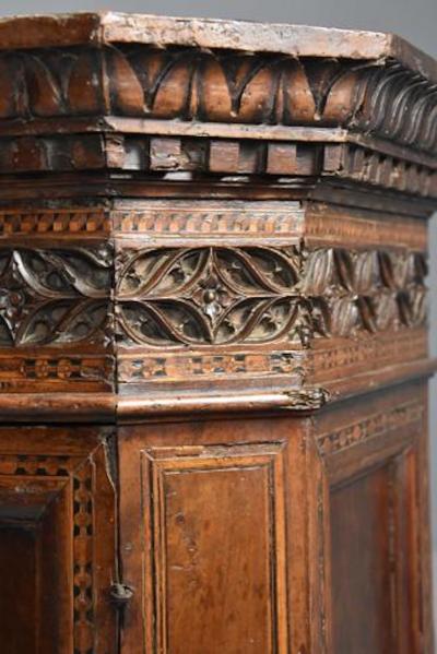 Extremely rare Tuscan 15thc Renaissance walnut sacristy cabinet