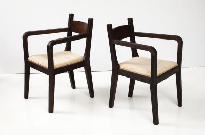 Eyre de Lanux Pair of Modernist Eyre de Lanux Armchairs in Brushed Oak France c 1925