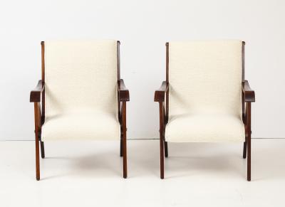 Ezio Longhi Ezio Longhi Pair of Mitzi Walnut Lounge Chairs for Elam circa 1958