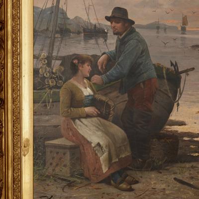 F H rde Set of two oil paintings of fishermen by F H rde