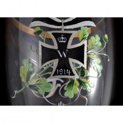 F Heckert 1914 Crystal Presentation Goblet Germany WW1