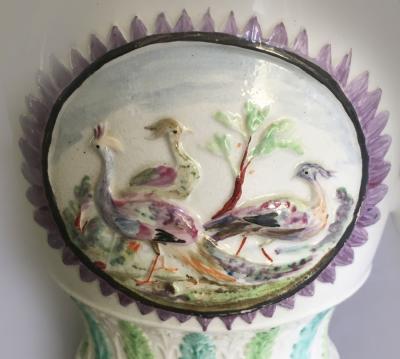 F R Pratt Prattware Peacock Jug