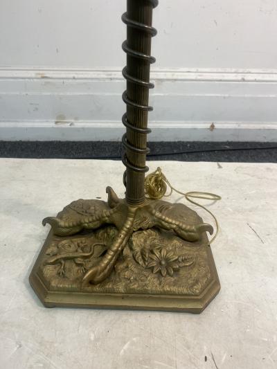 FABULOUS ART NOUVEAU OSTRICH FOOT SALAMANDER BASE ADJUSTABLE HEIGHT FLOOR LAMP