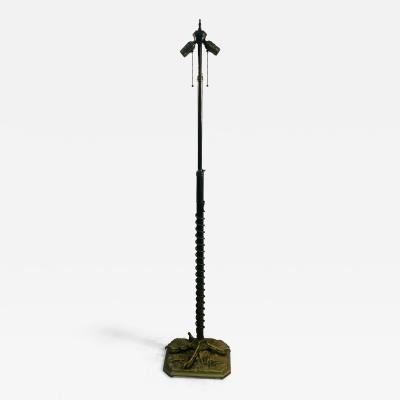 FABULOUS ART NOUVEAU OSTRICH FOOT SALAMANDER BASE ADJUSTABLE HEIGHT FLOOR LAMP
