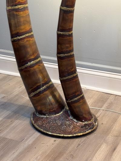 FANTASTIC MIXED METALS BRUTALIST SCULPTURAL PALM TREE FLOOR LAMPS