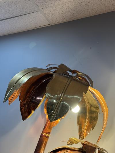 FANTASTIC MIXED METALS BRUTALIST SCULPTURAL PALM TREE FLOOR LAMPS