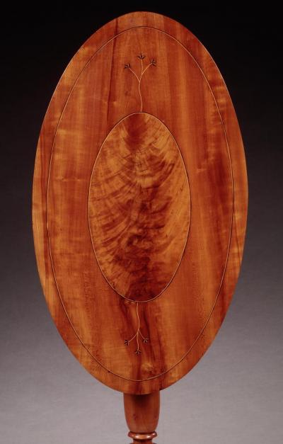 FEDERAL CANDLESTAND WITH AN INLAID OVAL TOP