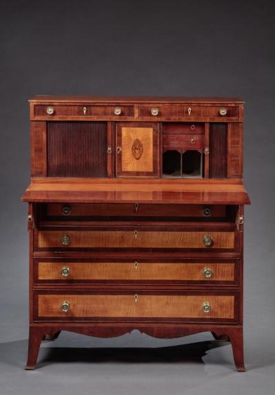 FEDERAL EAGLE INLAID TAMBOUR DESK