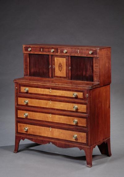 FEDERAL EAGLE INLAID TAMBOUR DESK