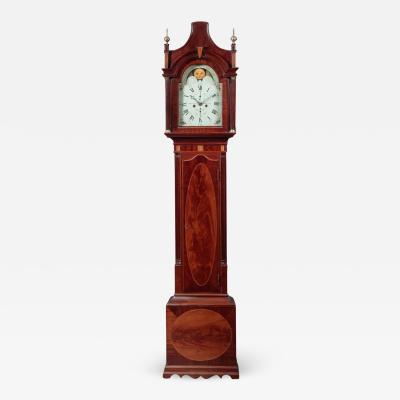 FEDERAL INLAID TALL CASE CLOCK Signed Hawxhurst and DeMilt