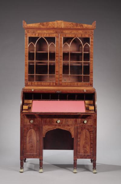 FEDERAL ROLL TOP DESK AND BOOKCASE