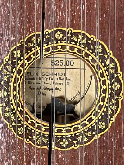 FELIX SCHMIDT 19TH CENTURY MANDOLIN GUITAR DECORATED WITH EAGLE SHIELD