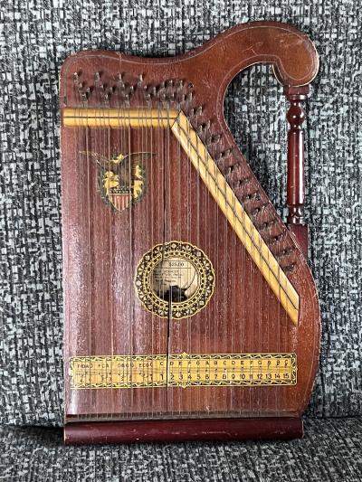 FELIX SCHMIDT 19TH CENTURY MANDOLIN GUITAR DECORATED WITH EAGLE SHIELD