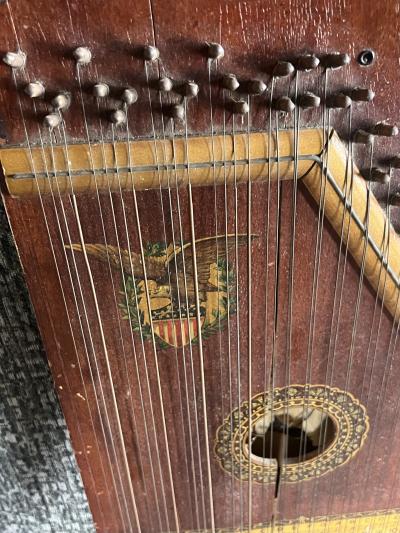 FELIX SCHMIDT 19TH CENTURY MANDOLIN GUITAR DECORATED WITH EAGLE SHIELD