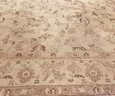 FINE ANTIQUE INDIAN AMRITSAR BEIGE AND BROWN HANDWOVEN WOOL RUG
